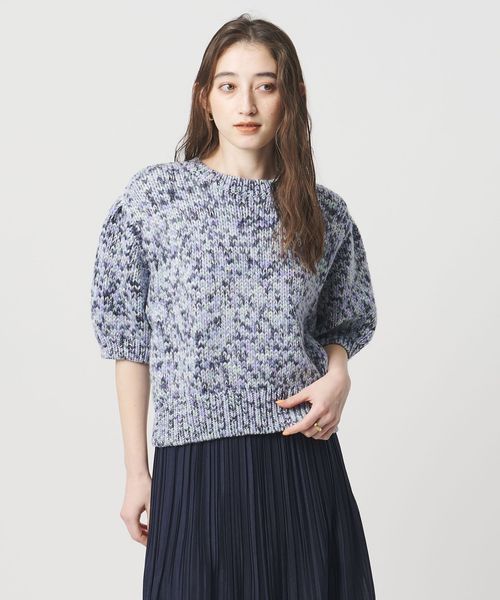 UNITED ARROWS/ミックスカラー ハーフスリーブニット/ニット / セーター