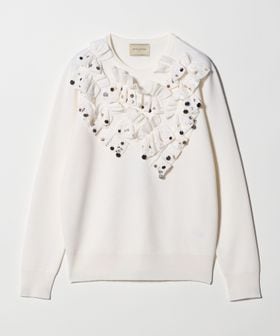 UNITED ARROWS/フリル ビジュー ニット/ニット / セーター