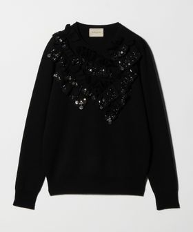 UNITED ARROWS/フリル ビジュー ニット/ニット / セーター