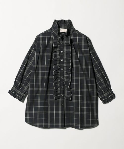 dahl'ia/【別注】＜dahl’ia＞チェック フリルブラウス/シャツ / ブラウス