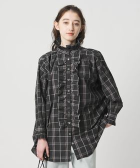 dahl'ia/【別注】＜dahl’ia＞チェック フリルブラウス/シャツ / ブラウス