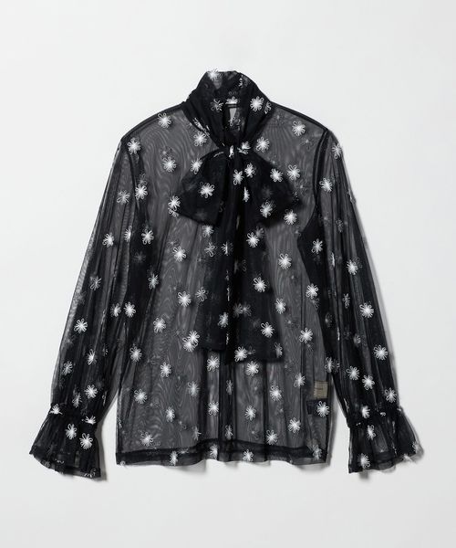 UNITED ARROWS/チュールフラワー ボウタイブラウス ‐ウォッシャブル‐/シャツ / ブラウス