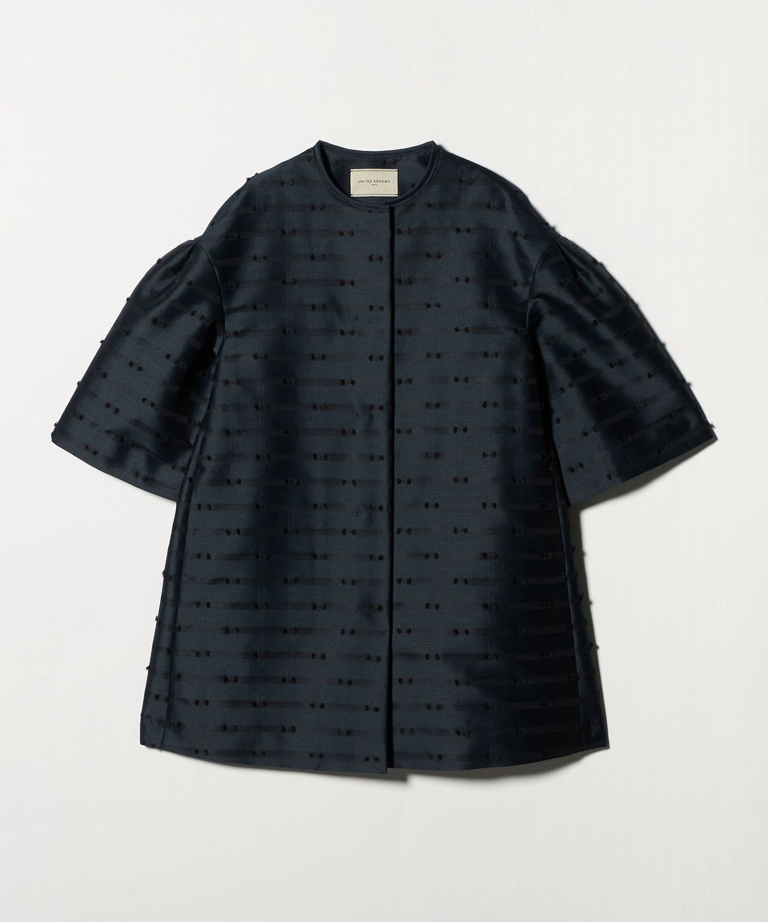 リボン カットジャガード コート