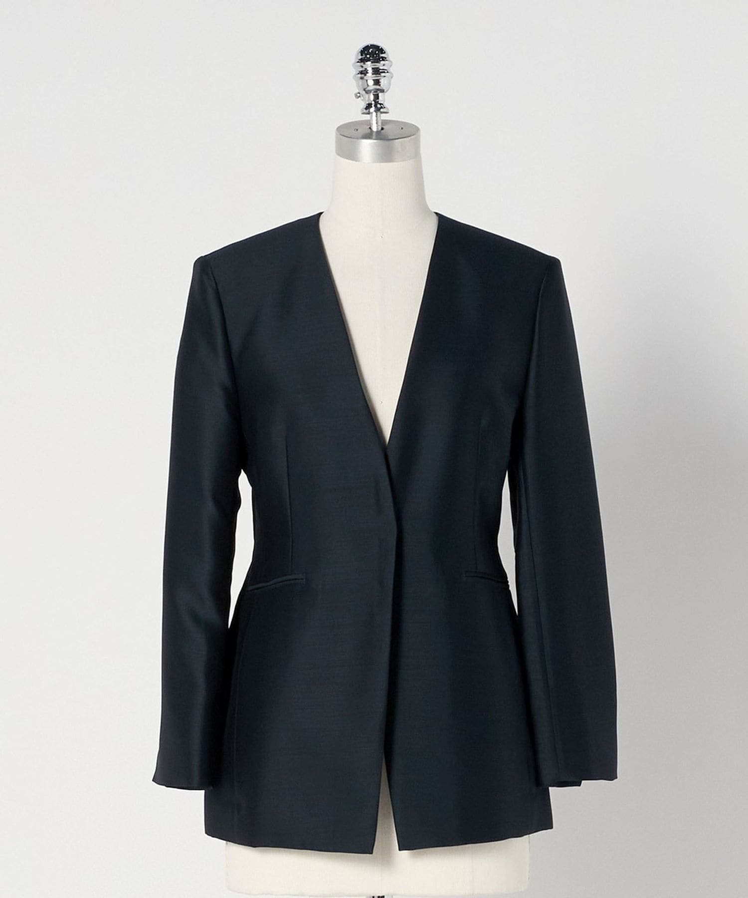 Vネック ノーカラージャケット