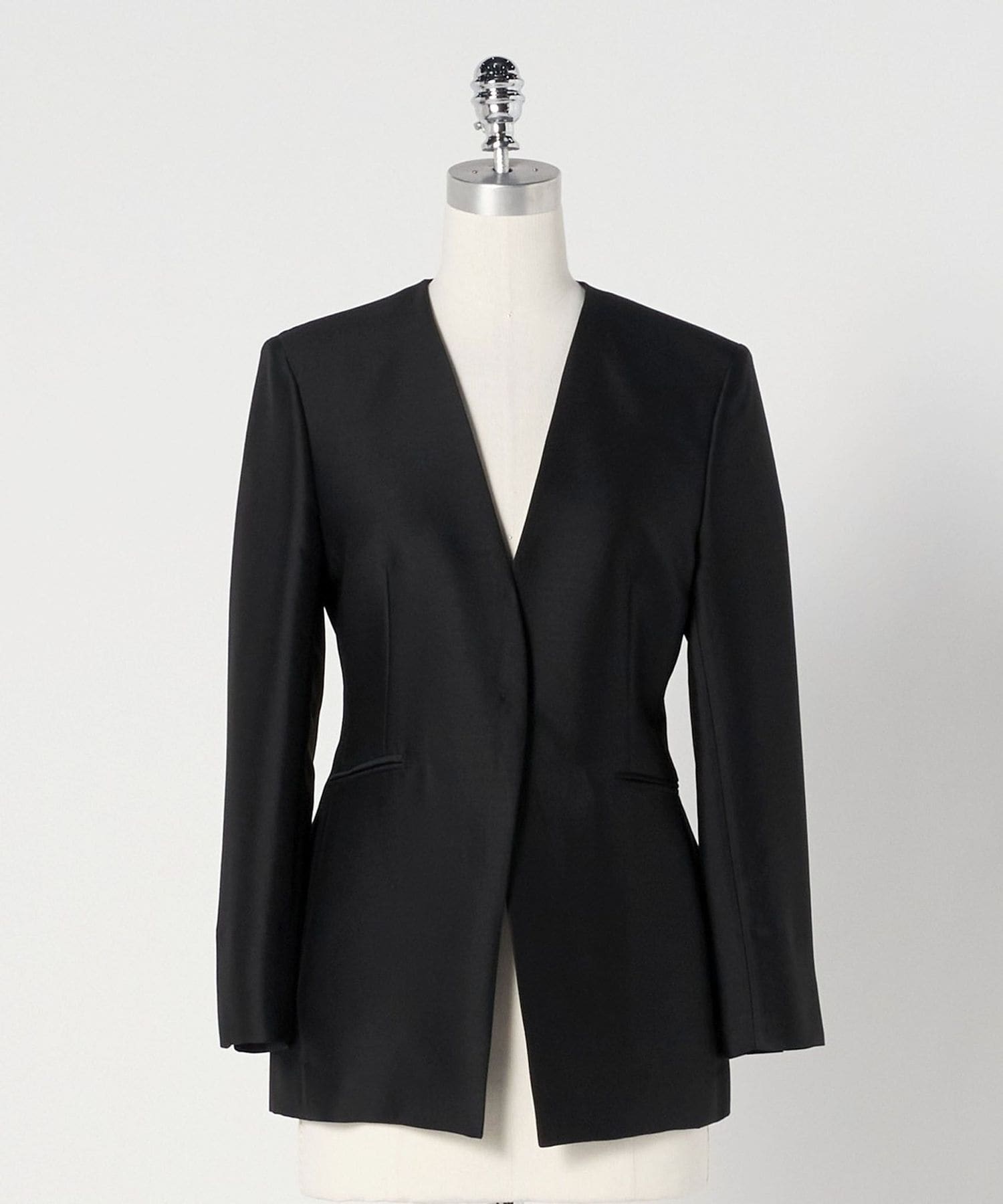 Vネック ノーカラージャケット