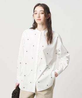 UNITED ARROWS/エンブロイダリーフラワー バンドカラー シャツ/シャツ / ブラウス
