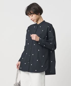 UNITED ARROWS/エンブロイダリーフラワー バンドカラー シャツ/シャツ / ブラウス