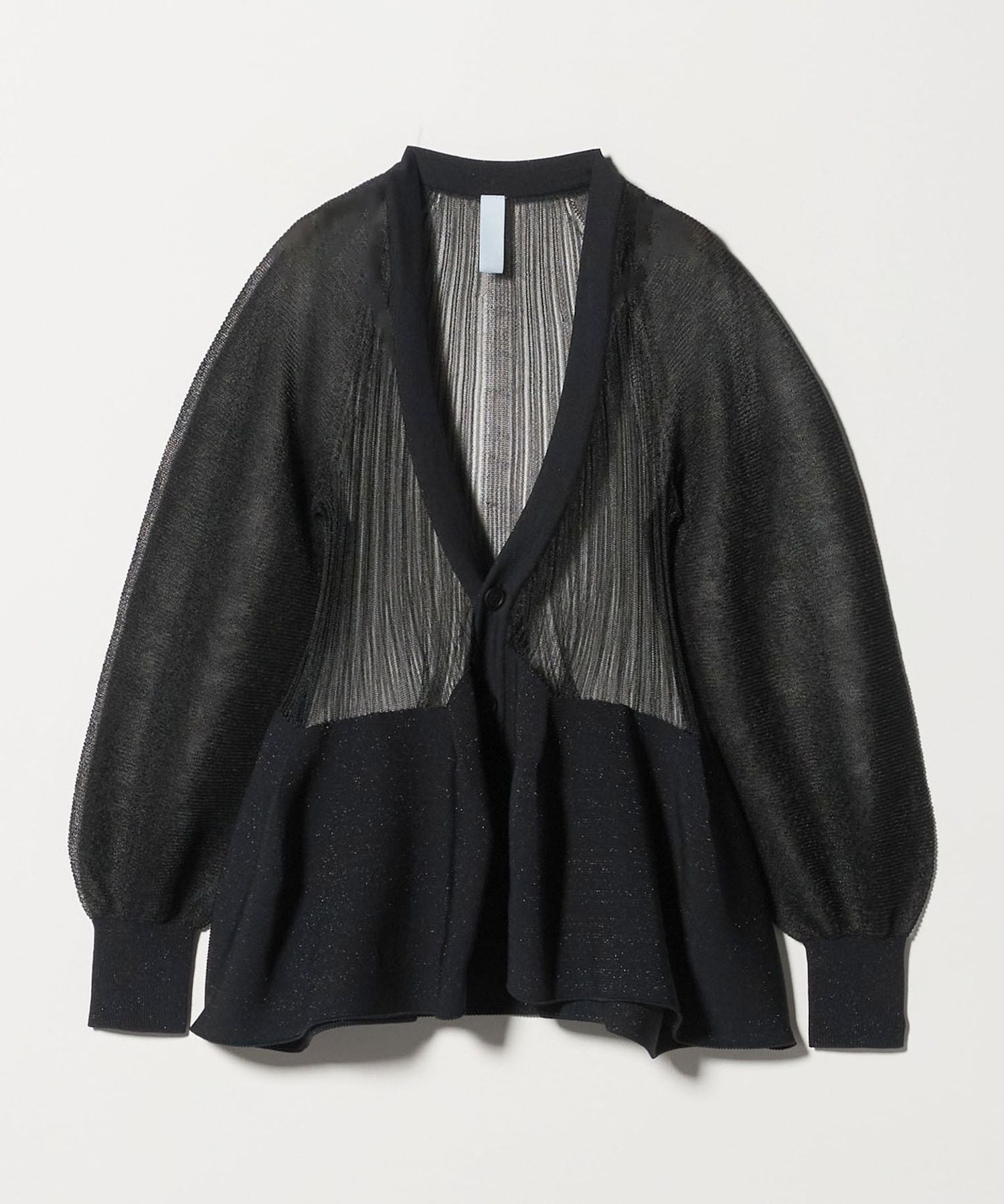 CFCL FLUTED LUCENTグリッターパフスリーブカーディガンサンプル品 FLUTED LUCENT GLITTER PUFF SLEEVE CROPPED CARDIGAN
