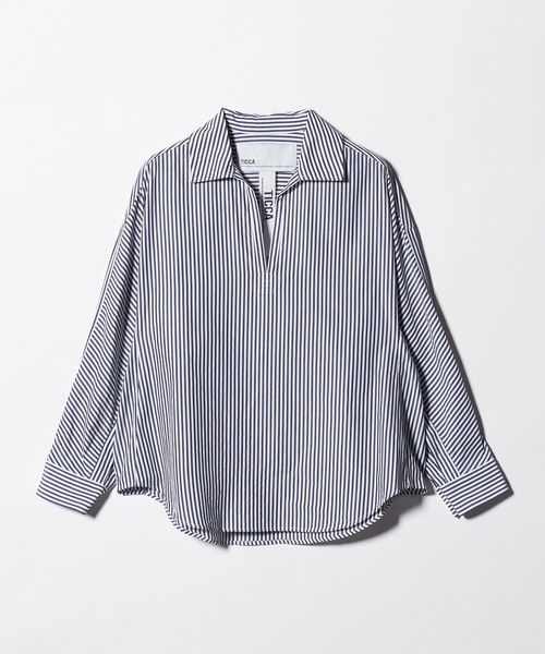 TICCA/＜TICCA＞ストライプ スキッパー シャツ/シャツ / ブラウス