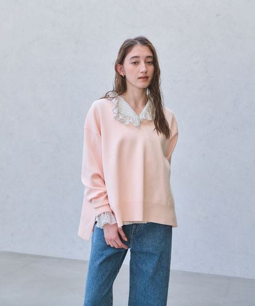 UNITED ARROWS/スウェットライク スキッパーニット ‐ウォッシャブル‐/ニット / セーター