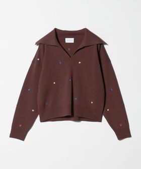 UNITED ARROWS/フラワー エンブロイダリー スキッパーニット/ニット / セーター