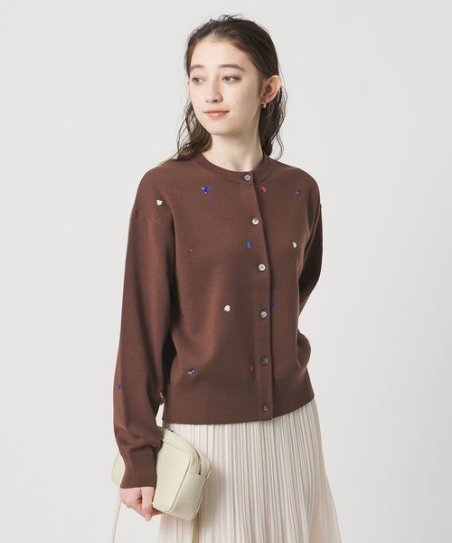 UNITED ARROWS/フラワー エンブロイダリー カーディガン/カーディガン / ボレロ