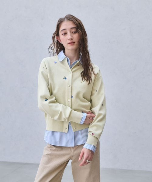 UNITED ARROWS/フラワー エンブロイダリー カーディガン/カーディガン / ボレロ