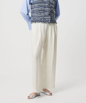 UNITED ARROWS/P 2タック ワイドパンツ WHITE ‐ウォッシャブル‐/スラックス