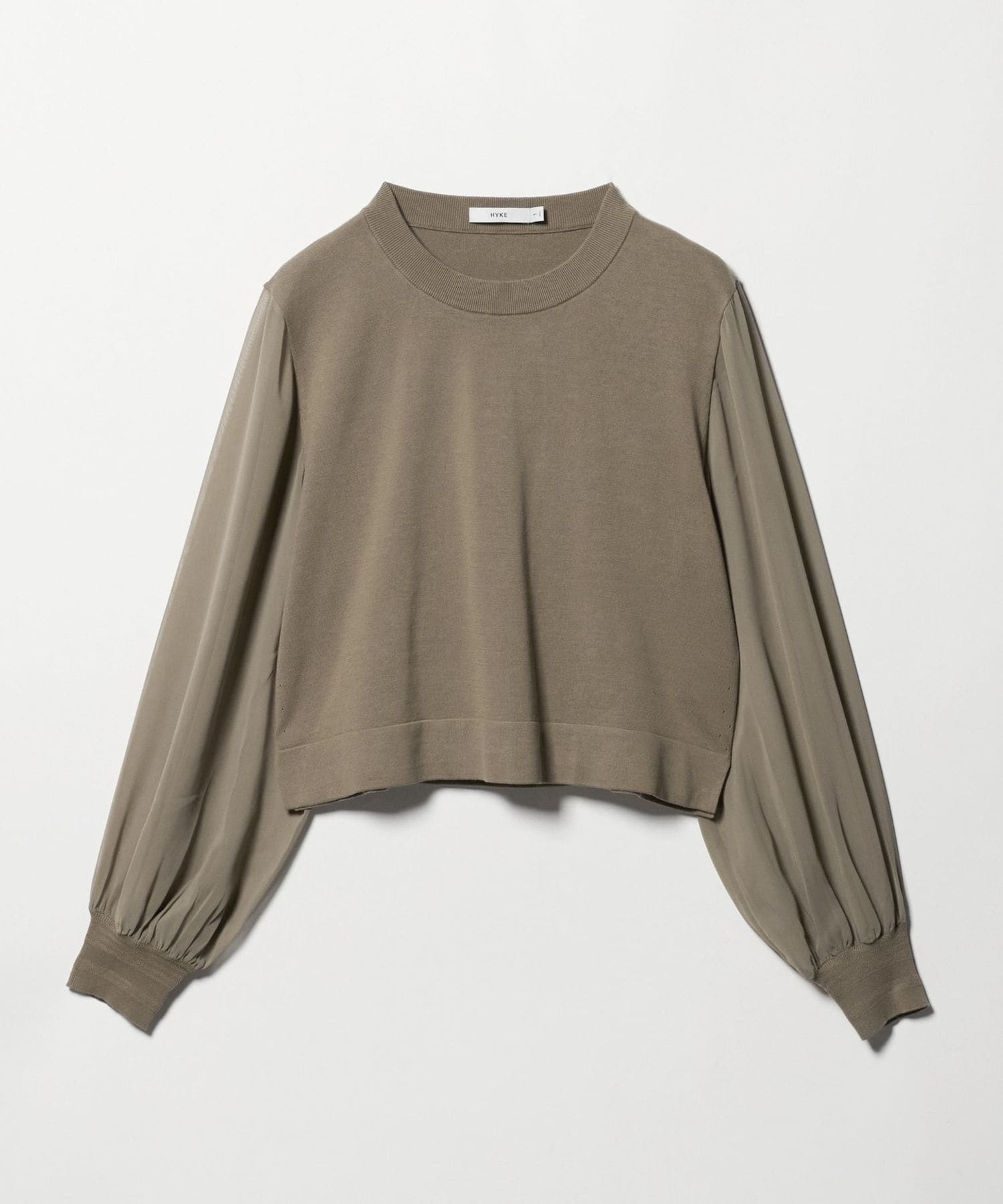 HYKE＞クロップド シアー ニット