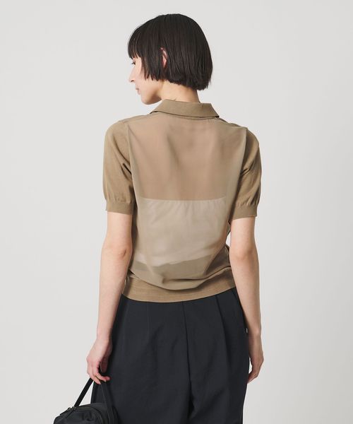 HYKE/＜HYKE＞バック シアー ポロニット/ニット / セーター