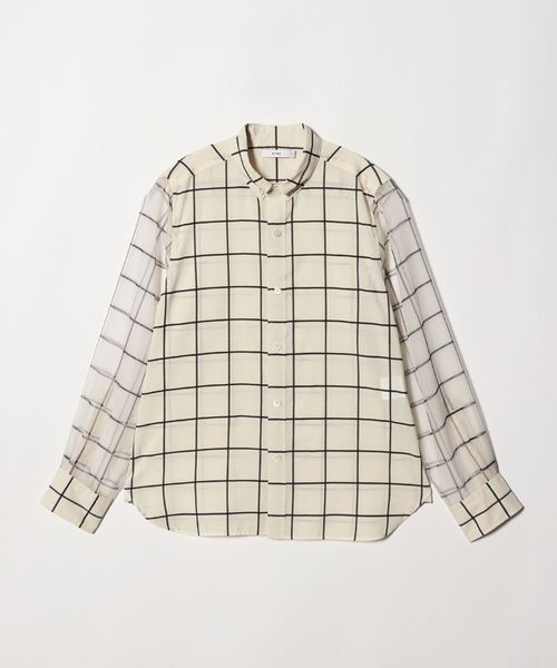 HYKE/＜HYKE＞シアー スリーブ チェック シャツ/シャツ / ブラウス