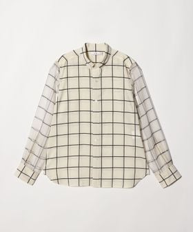 HYKE/＜HYKE＞シアー スリーブ チェック シャツ/シャツ / ブラウス