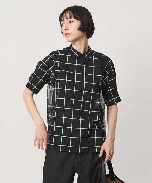 HYKE/＜HYKE＞シアー チェック ショートスリーブ シャツ/シャツ / ブラウス