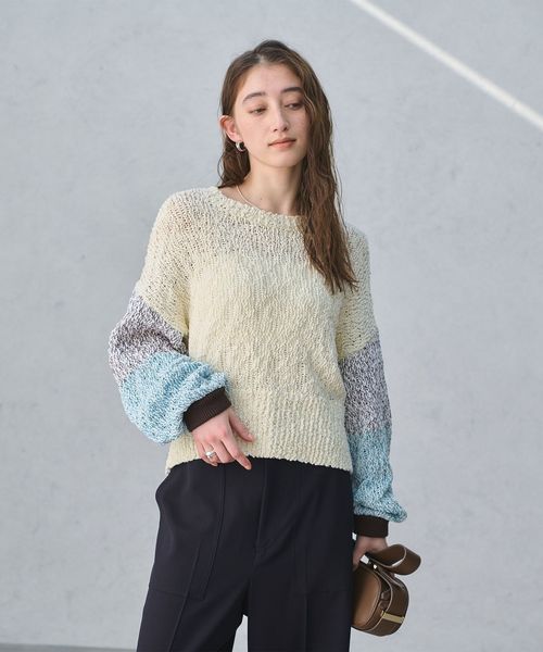 UNITED ARROWS/カラーミックス クルーネックニット/ニット / セーター