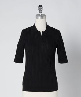 UNITED ARROWS/リブ スキッパー ポロニット/ニット / セーター