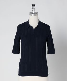 UNITED ARROWS/リブ スキッパー ポロニット/ニット / セーター