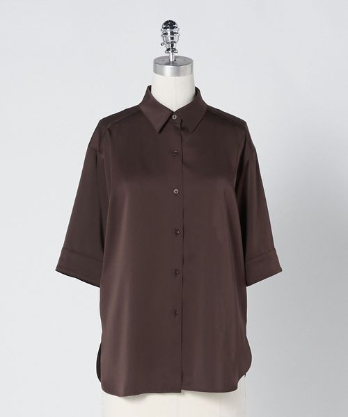 UNITED ARROWS/サテン レギュラーカラー シャツ ‐ウォッシャブル‐/シャツ / ブラウス