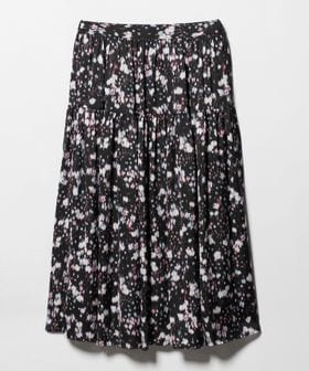 UNITED ARROWS/サテン フラワープリント スカート ‐ウォッシャブル‐/ミモレ / ロング