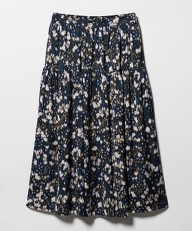 UNITED ARROWS/サテン フラワープリント スカート ‐ウォッシャブル‐/ミモレ / ロング