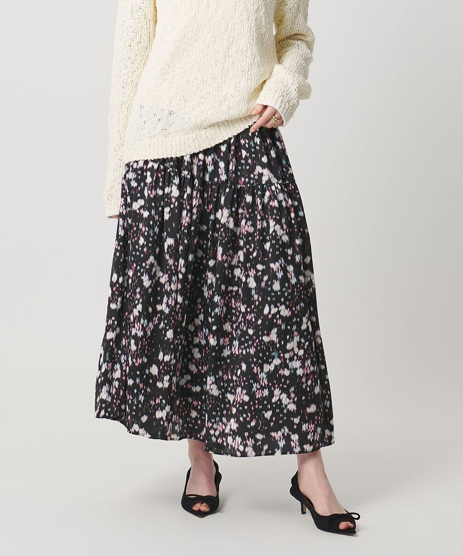 UNITED ARROWS フラワー プリント スカート　未使用 UNITED ARROWS｜フラワー プリント スカート -ウォッシャブル