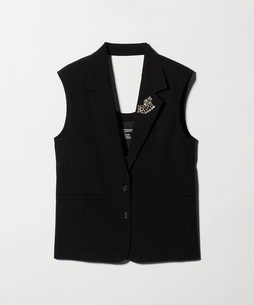 Kaon/＜Kaon＞ラペル ビジュー ジレ/ベスト