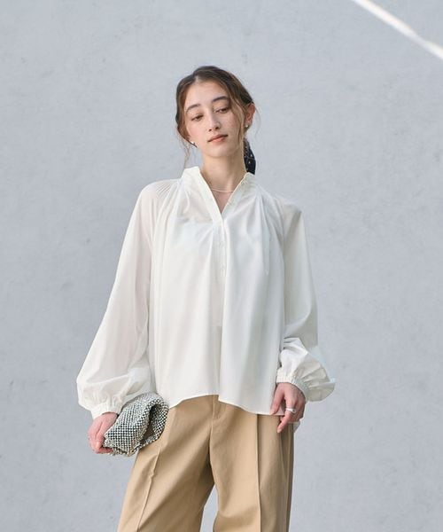 UNITED ARROWS/プリーツ ボリュームスリーブ ブラウス ‐ウォッシャブル‐/シャツ / ブラウス