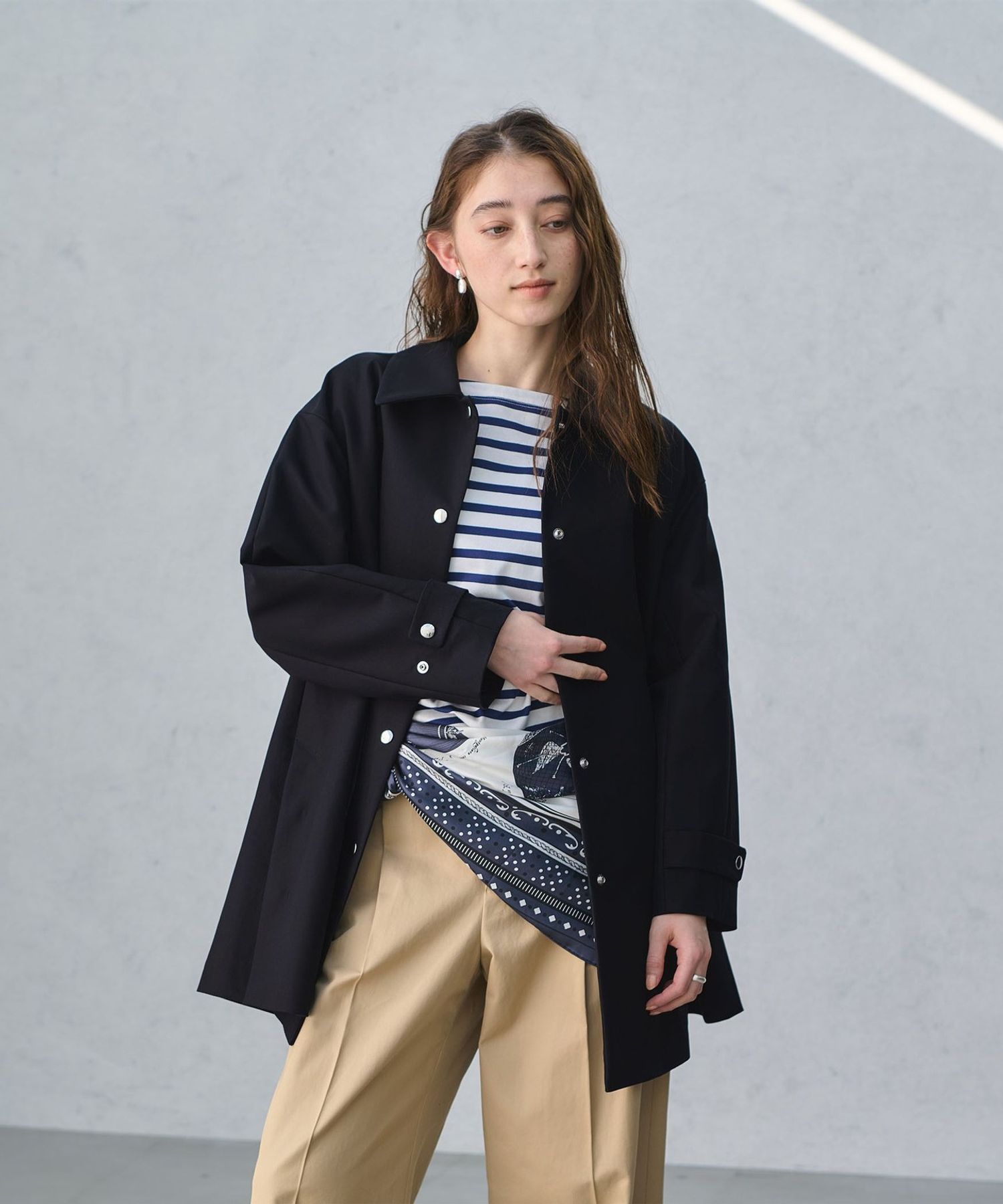 Aライン ステンカラーコート