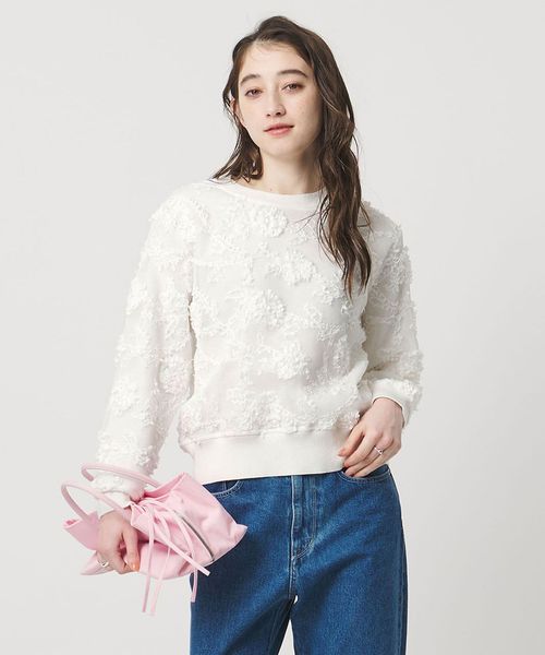 UNITED ARROWS/エンブロイダリーフラワー メッシュ ニット/ニット / セーター