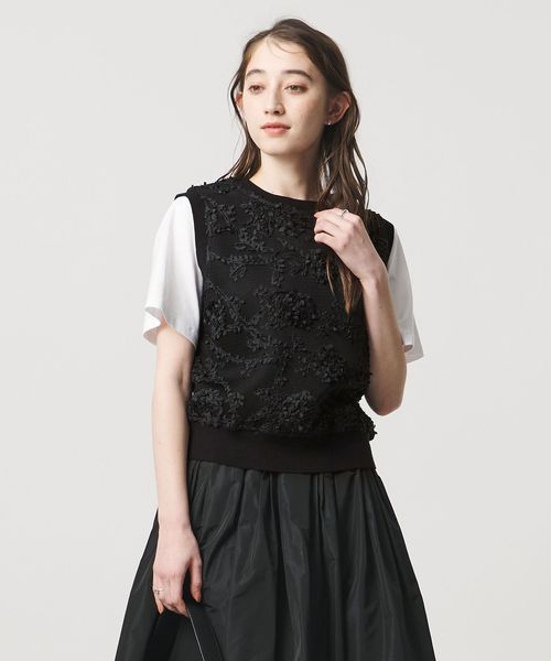 UNITED ARROWS/エンブロイダリーフラワー メッシュ ベスト/ベスト