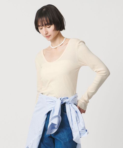 UNITED ARROWS/Uネック ロングスリーブ Tシャツ/Tシャツ / カットソー