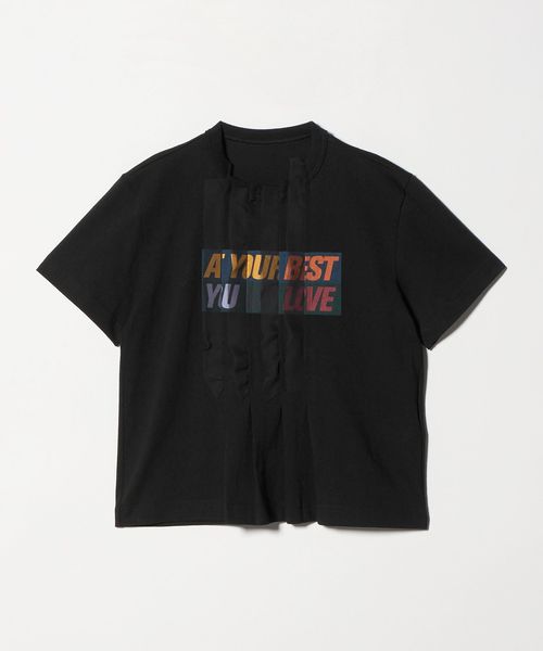 sacai/＜sacai＞フリル トリム プリント Tシャツ/Tシャツ / カットソー