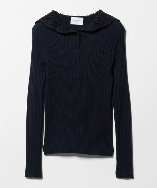 UNITED ARROWS/セーラー エンブロイダリー リブニット ‐ウォッシャブル‐/ニット / セーター