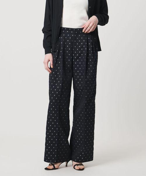 UNITED ARROWS/フラワー ジャガード 2タック ワイドパンツ ‐ウォッシャブル‐/スラックス