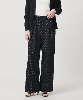 UNITED ARROWS/フラワー ジャガード 2タック ワイドパンツ ‐ウォッシャブル‐/スラックス