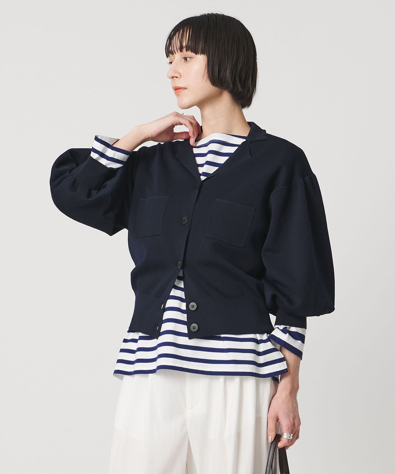 ジャケットライク ニットカーディガン ‐ウォッシャブル‐