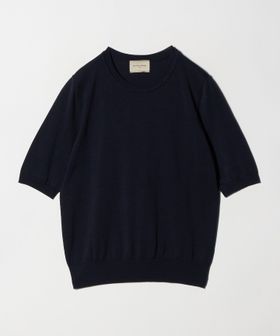 UNITED ARROWS/18G ハーフスリーブ クルーネックニット ‐ウォッシャブル‐/ニット / セーター
