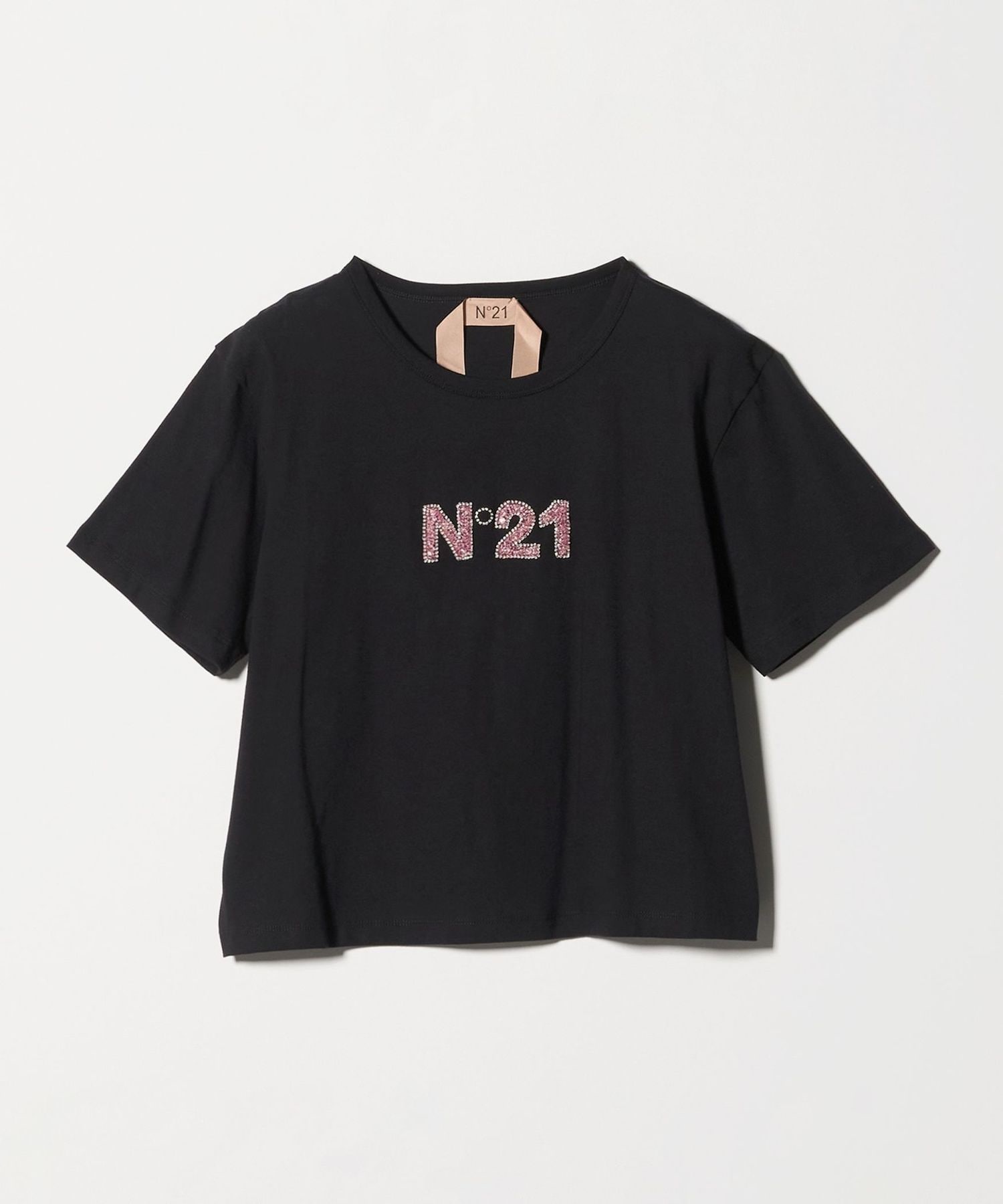 N°21＞スパン ロゴ クロップド Tシャツ