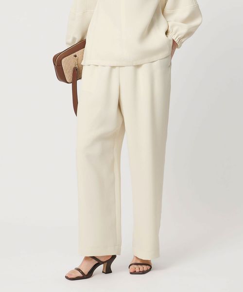 UNITED ARROWS/COMFY ストレート イージーパンツ  WHITE ‐防汚 UVカット ウォッシャブル‐/スラックス