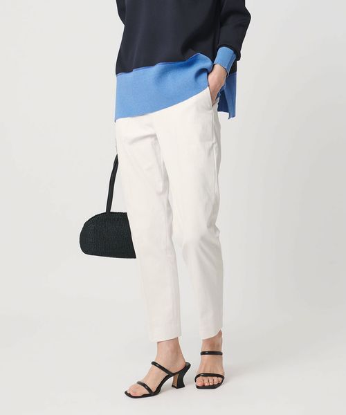 UNITED ARROWS/RIRANCHA ツイル スリムパンツ WHITE ‐ウォッシャブル‐/スラックス