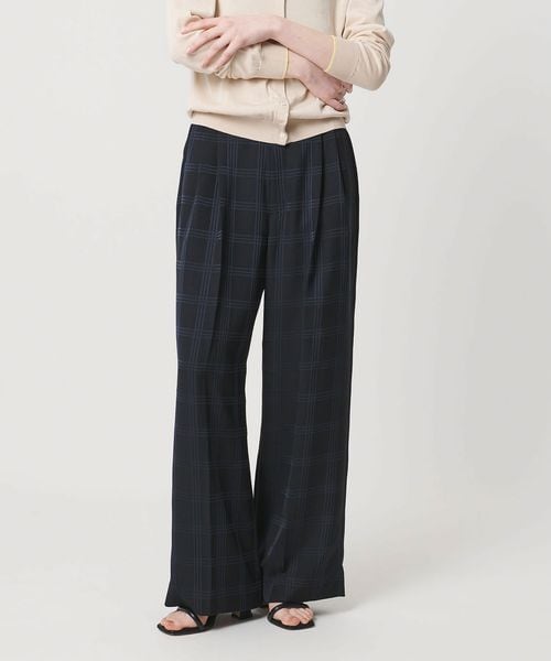 UNITED ARROWS/チェック 2タック ワイドパンツ ‐ウォッシャブル‐/スラックス