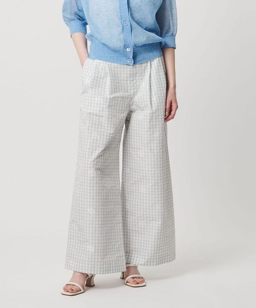 UNITED ARROWS/ギンガムチェック フラワー ジャガード ワイドパンツ ‐ウォッシャブル‐/その他パンツ