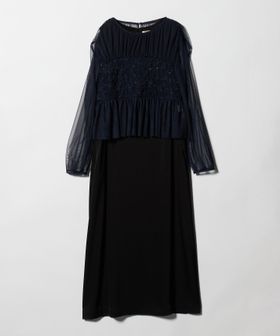 UNITED ARROWS/チュール サテン コンビ ワンピース/ワンピース