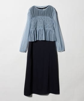 UNITED ARROWS/チュール サテン コンビ ワンピース/ワンピース