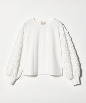 UNITED ARROWS/エンブロイダリーフラワー ショルダーコンビ カットソー/Tシャツ / カットソー